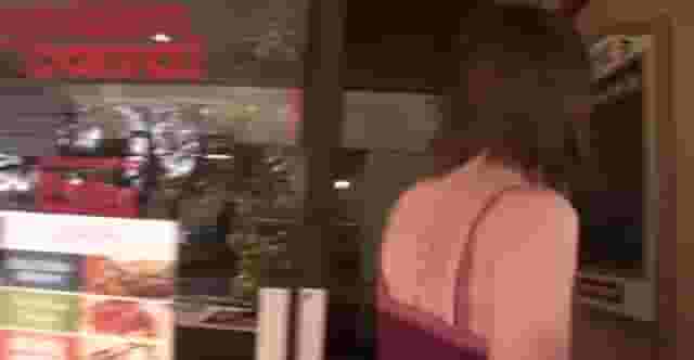 Cute brunette flashing at a Golden Corral in Tampa [webm]