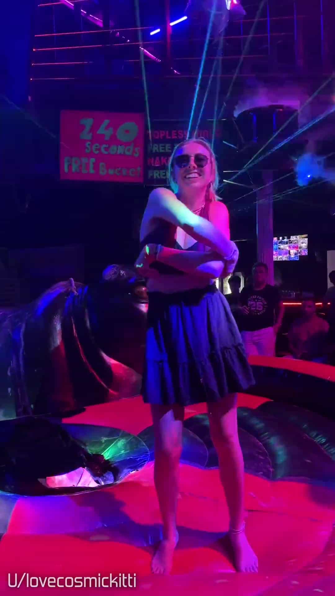 I can check &quot;riding a bull topless in front of a whole bar of people&quot; off my bucket list now :)
