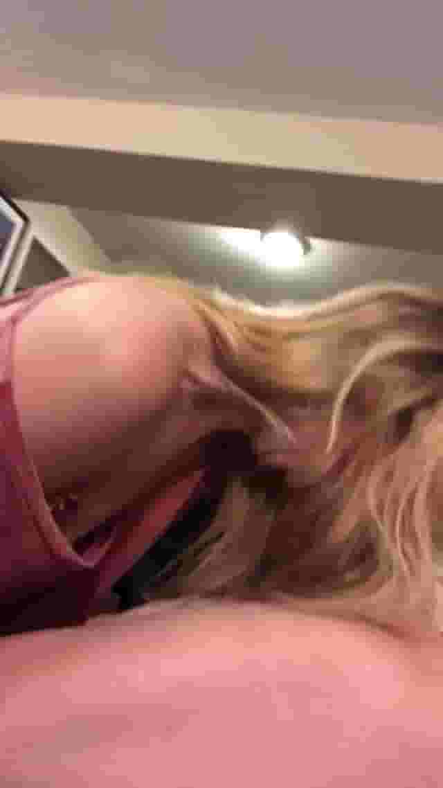 College blonde sucks and swallows whole load