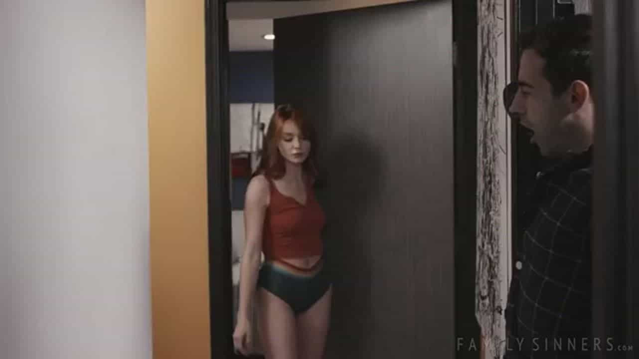 Lacy Lennon- Brother and Sister almost get caught fighting for the bathroom by their Dad