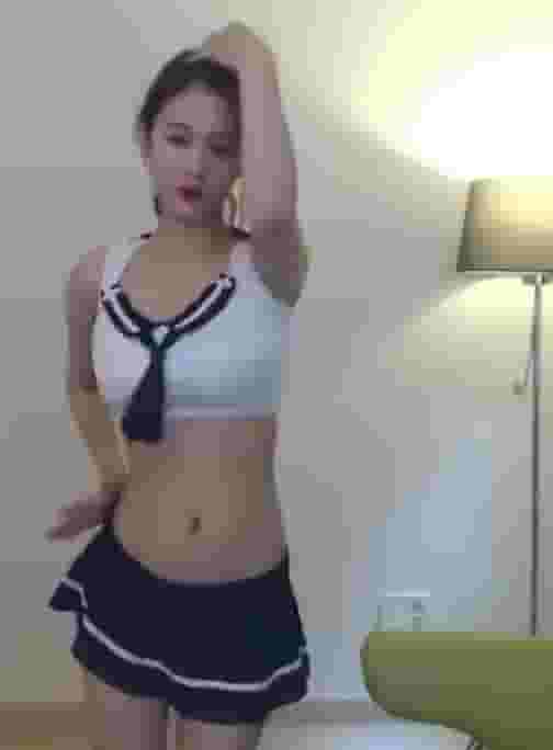 Korean Broadcast Model Bagelssu SchoolGirl Outfit (x-post /r/CumTributeAsianGirls)