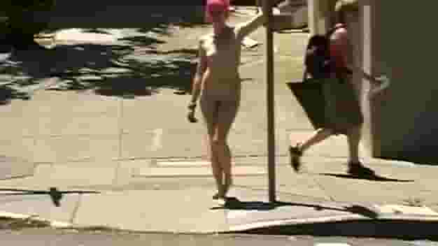 pink haired public nudity