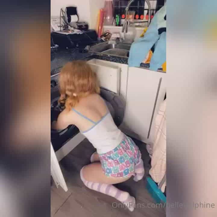 pretty babe gets stuck in the washing machine and gets fucked by her step bro