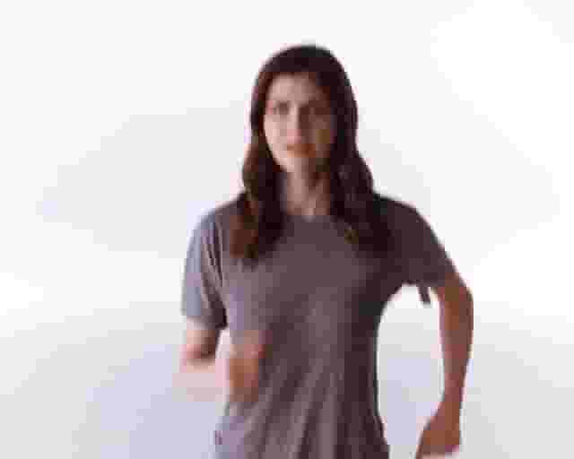 Alexandra Daddario's tits bouncing while she &quot;runs&quot;. They're so fucking huge, not even a s