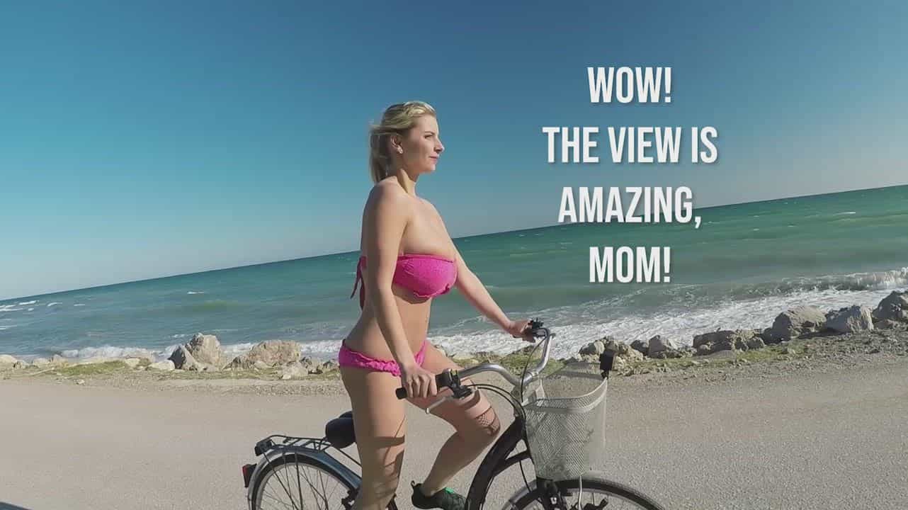 [M/S] Cycling With My Blonde Busty Mom