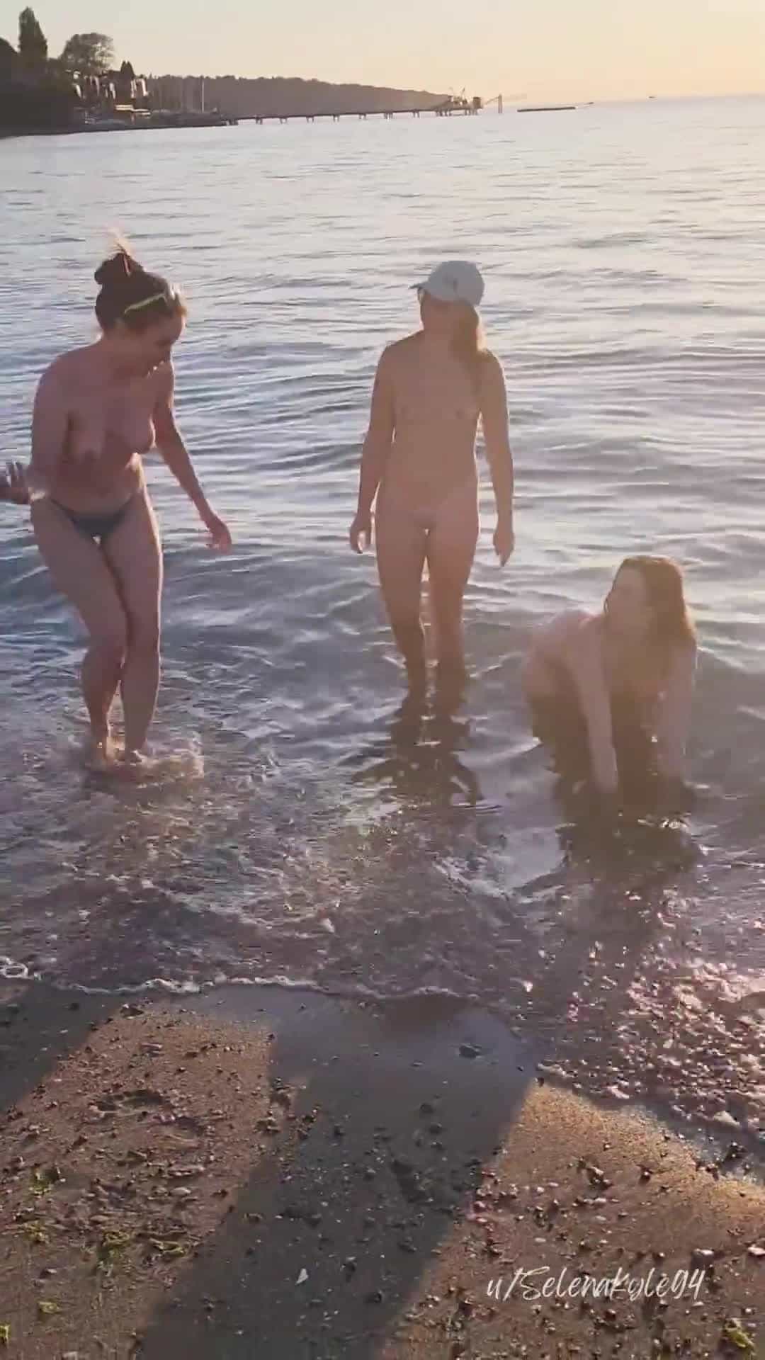 Topless with Friends at a Beach Day!