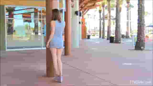 Amber Hahn showing off at an outdoor mall. [GIF]