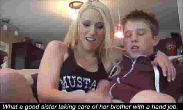 [S/B] Sister gives her brother a hand job