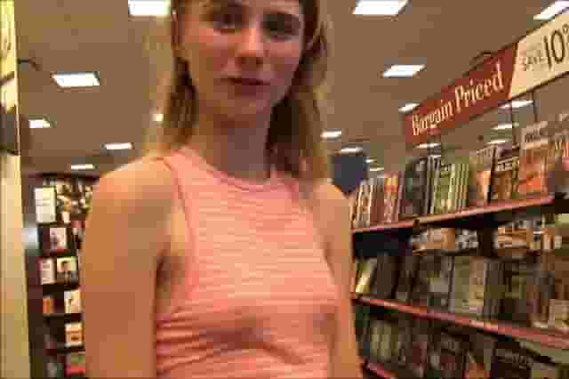 Skinny Girl Gets Naked In A Bookstore