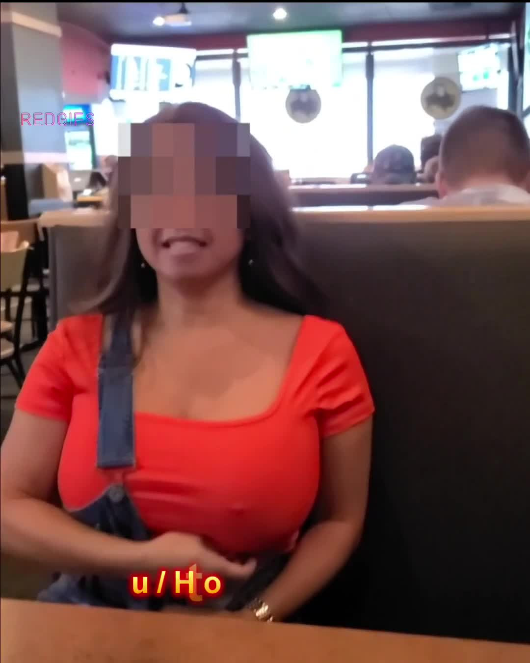 My big Asian boobies at a diner