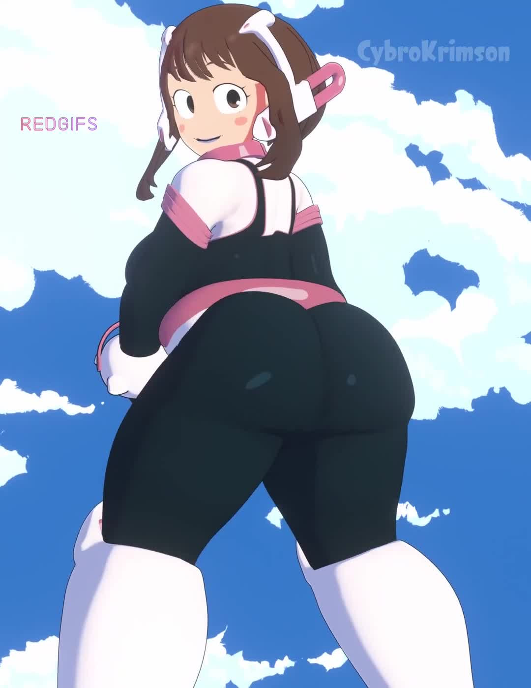 Ochako shaking the goods. (CybroKrimson)