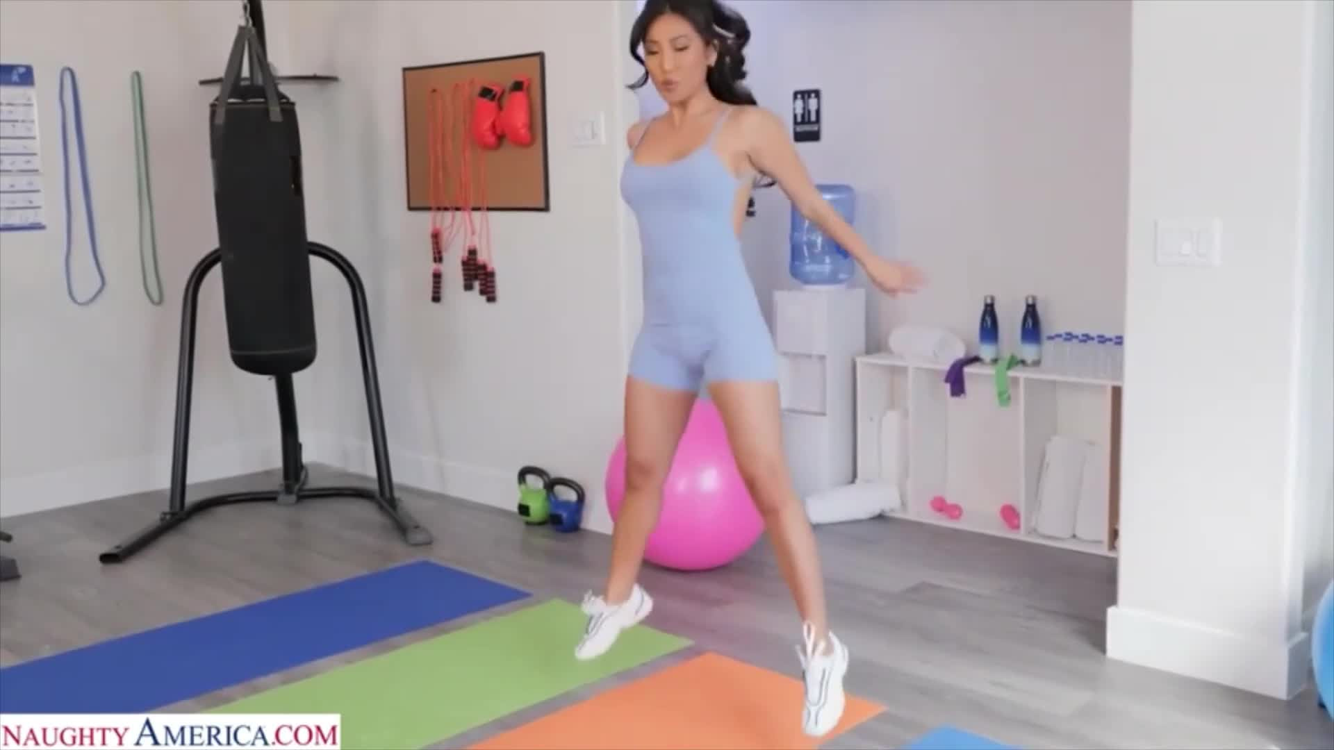 Asian girl, white trainer