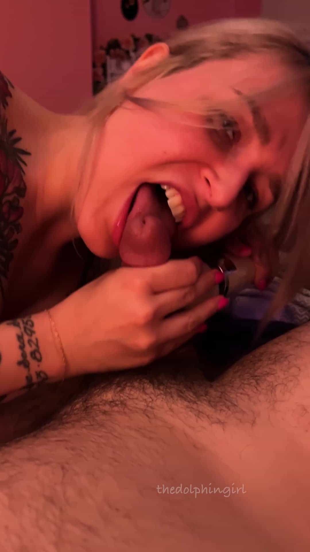 Milking a huge load out of him with both my tongue and a toy