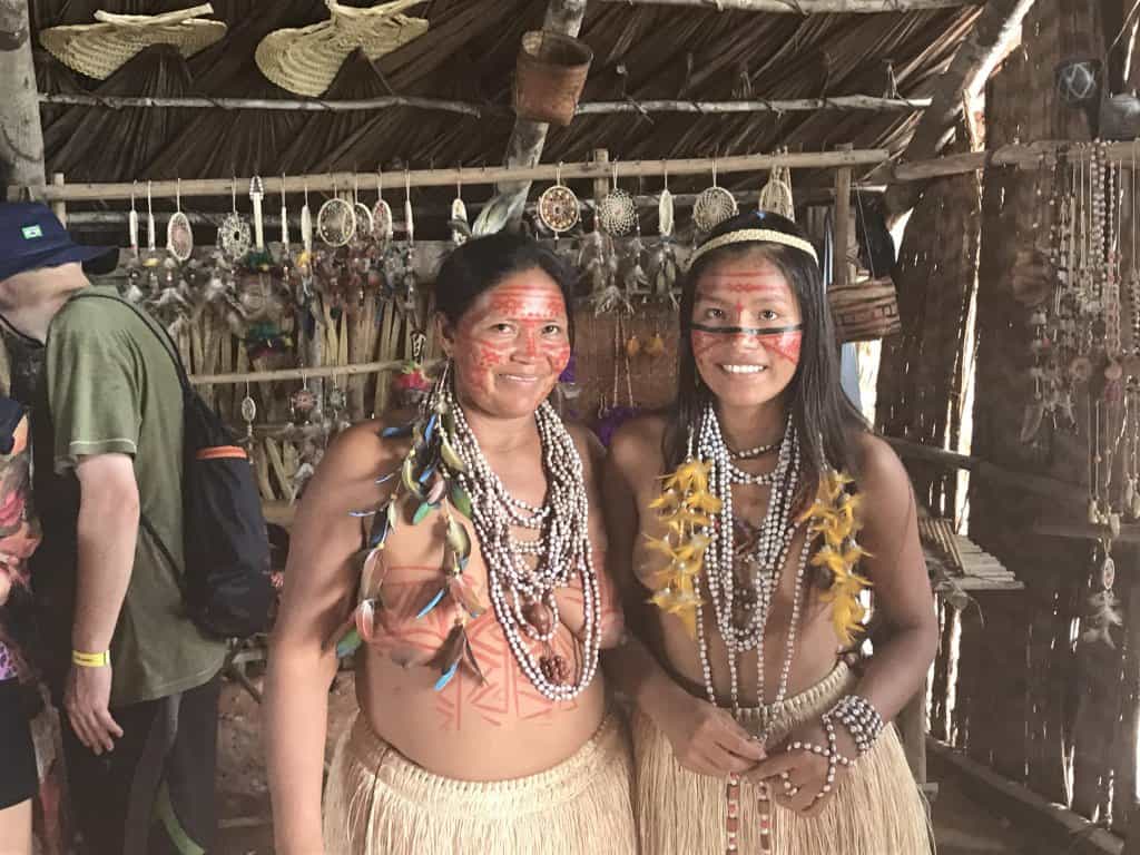 Mother and daughter of the Tatuyo Tribe in Brazil selling to tourists - have much more photos of thi