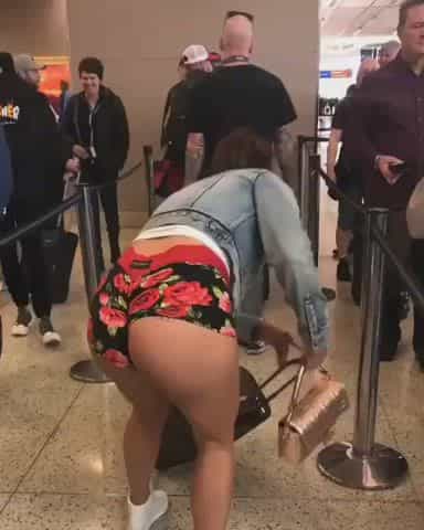 Hotpants at the airport
